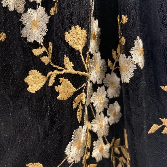 EXPRESS Flower Embroidered Fit & Flare Dress - Picture 2 of 5